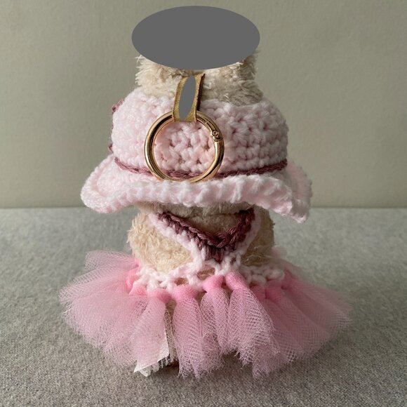 Handmade Crochet Pink Mauve Princess Tutu for 17cm Doll 2-Piece Set - Picture 3 of 6